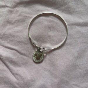 Disney Mickey Mouse Silver Bangle with Gold Accents and Charm